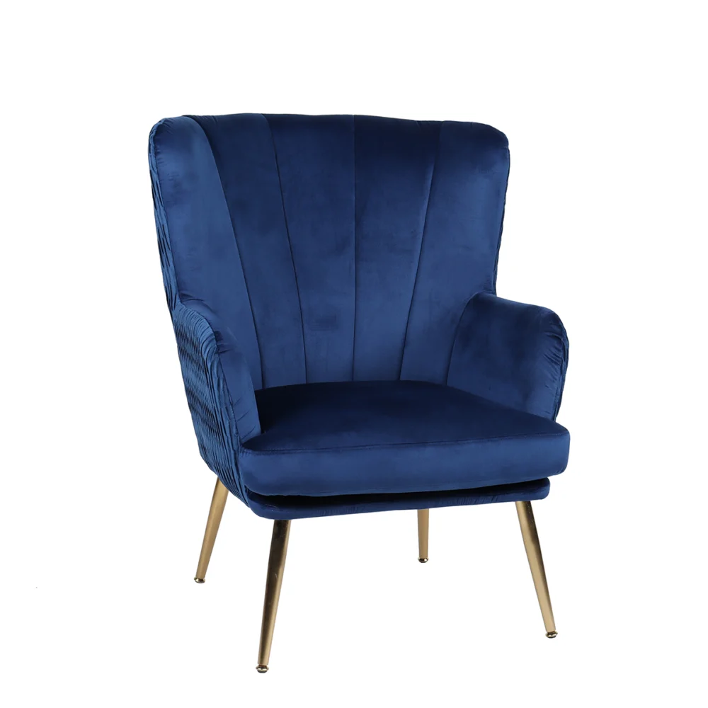 Πολυθρόνα ArteLibre KOLDENREE Μπλε Βελούδο/Μέταλλο/Ξύλο 74x72x91cm Πολυθρόνα ArteLibre KOLDENREE Μπλε Βελούδο/Μέταλλο/Ξύλο 74x72x91cm