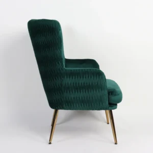 Πολυθρόνα ArteLibre KOLDENREE Πράσινο Βελούδο/Μέταλλο/Ξύλο 74x72x91cm - Image 3