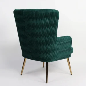 Πολυθρόνα ArteLibre KOLDENREE Πράσινο Βελούδο/Μέταλλο/Ξύλο 74x72x91cm - Image 4