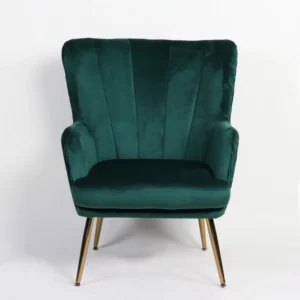 Πολυθρόνα ArteLibre KOLDENREE Πράσινο Βελούδο/Μέταλλο/Ξύλο 74x72x91cm - Image 6