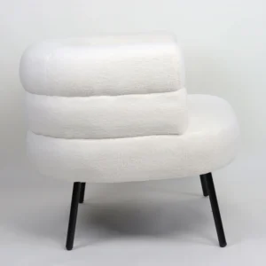 Πολυθρόνα ArteLibre CEREN Λευκό Ύφασμα/Μέταλλο/Ξύλο 87x80x70cm - Image 2