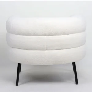 Πολυθρόνα ArteLibre CEREN Λευκό Ύφασμα/Μέταλλο/Ξύλο 87x80x70cm - Image 3