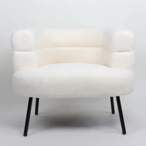 Πολυθρόνα ArteLibre CEREN Λευκό Ύφασμα/Μέταλλο/Ξύλο 87x80x70cm - Image 4