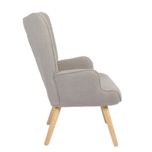 Πολυθρόνα ArteLibre MARION Γκρι Ύφασμα Μπουκλέ/Ξύλο 73x69x96cm - Image 2