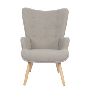 Πολυθρόνα ArteLibre MARION Γκρι Ύφασμα Μπουκλέ/Ξύλο 73x69x96cm - Image 3