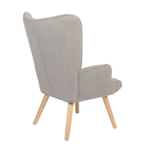 Πολυθρόνα ArteLibre MARION Γκρι Ύφασμα Μπουκλέ/Ξύλο 73x69x96cm - Image 4