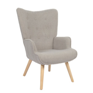 Πολυθρόνα ArteLibre MARION Γκρι Ύφασμα Μπουκλέ/Ξύλο 73x69x96cm