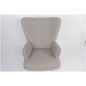 Πολυθρόνα ArteLibre MARION Γκρι Ύφασμα Μπουκλέ/Ξύλο 73x69x96cm - Image 6