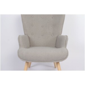 Πολυθρόνα ArteLibre MARION Γκρι Ύφασμα Μπουκλέ/Ξύλο 73x69x96cm - Image 8