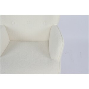 Πολυθρόνα ArteLibre MARION Λευκό Ύφασμα Μπουκλέ/Ξύλο 73x69x96cm - Image 13