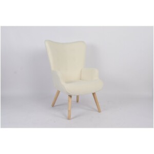 Πολυθρόνα ArteLibre MARION Λευκό Ύφασμα Μπουκλέ/Ξύλο 73x69x96cm - Image 15