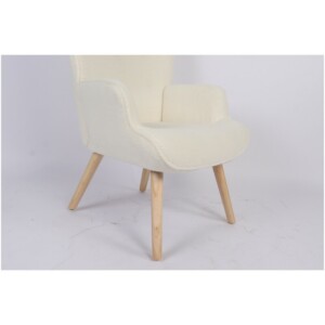 Πολυθρόνα ArteLibre MARION Λευκό Ύφασμα Μπουκλέ/Ξύλο 73x69x96cm - Image 16