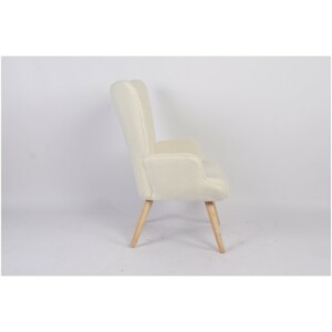 Πολυθρόνα ArteLibre MARION Λευκό Ύφασμα Μπουκλέ/Ξύλο 73x69x96cm - Image 17