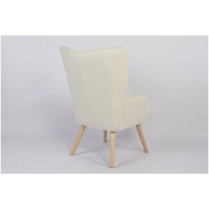 Πολυθρόνα ArteLibre MARION Λευκό Ύφασμα Μπουκλέ/Ξύλο 73x69x96cm - Image 18