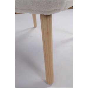 Πολυθρόνα ArteLibre MARION Λευκό Ύφασμα Μπουκλέ/Ξύλο 73x69x96cm - Image 23