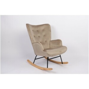 Πολυθρόνα Κουνιστή ArteLibre DARIA Ανοιχτό Καφέ Βελούδο/Μέταλλο/Ξύλο 85x69x90cm - Image 11