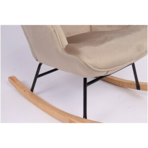 Πολυθρόνα Κουνιστή ArteLibre DARIA Ανοιχτό Καφέ Βελούδο/Μέταλλο/Ξύλο 85x69x90cm - Image 13