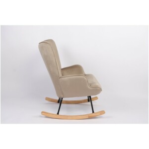 Πολυθρόνα Κουνιστή ArteLibre DARIA Ανοιχτό Καφέ Βελούδο/Μέταλλο/Ξύλο 85x69x90cm - Image 14