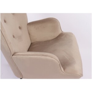 Πολυθρόνα Κουνιστή ArteLibre DARIA Ανοιχτό Καφέ Βελούδο/Μέταλλο/Ξύλο 85x69x90cm - Image 15