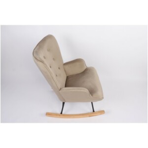 Πολυθρόνα Κουνιστή ArteLibre DARIA Ανοιχτό Καφέ Βελούδο/Μέταλλο/Ξύλο 85x69x90cm - Image 16