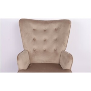 Πολυθρόνα Κουνιστή ArteLibre DARIA Ανοιχτό Καφέ Βελούδο/Μέταλλο/Ξύλο 85x69x90cm - Image 7