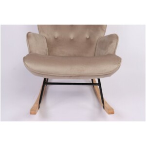 Πολυθρόνα Κουνιστή ArteLibre DARIA Ανοιχτό Καφέ Βελούδο/Μέταλλο/Ξύλο 85x69x90cm - Image 9