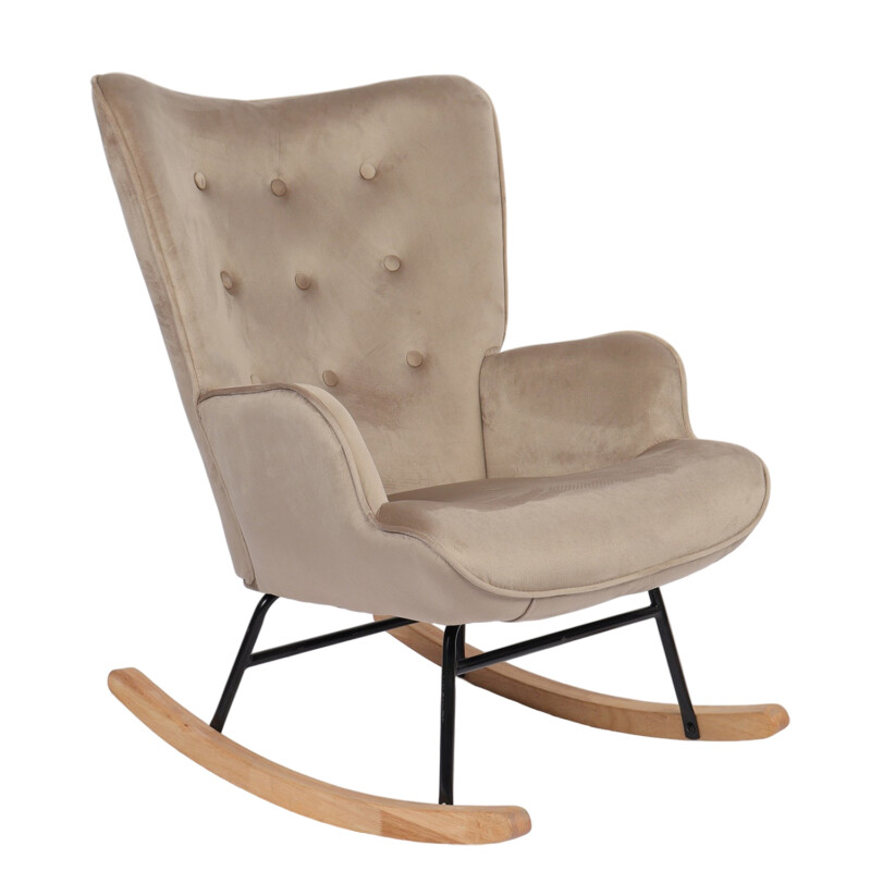 Πολυθρόνα Κουνιστή ArteLibre DARIA Ανοιχτό Καφέ Βελούδο/Μέταλλο/Ξύλο 85x69x90cm Πολυθρόνα Κουνιστή ArteLibre DARIA Ανοιχτό Καφέ Βελούδο/Μέταλλο/Ξύλο 85x69x90cm