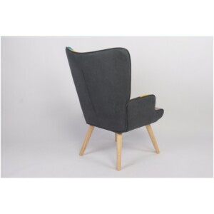 Πολυθρόνα ArteLibre BRIAR Κίτρινο/Μπλε Patchwork Ύφασμα/Ξύλο 73x69x96cm - Image 13