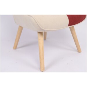 Πολυθρόνα ArteLibre BRIAR Μπορντό/Γκρι Patchwork Ύφασμα/Ξύλο 73x69x96cm - Image 11