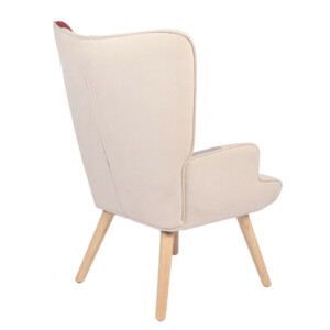 Πολυθρόνα ArteLibre BRIAR Μπορντό/Γκρι Patchwork Ύφασμα/Ξύλο 73x69x96cm - Image 4