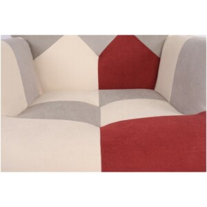 Πολυθρόνα ArteLibre BRIAR Μπορντό/Γκρι Patchwork Ύφασμα/Ξύλο 73x69x96cm - Image 9