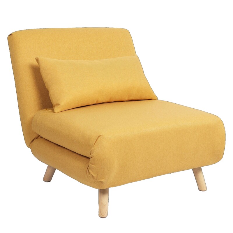 Πολυθρόνα Κρεβάτι ArteLibre VERA Κίτρινο Ύφασμα/Ξύλο 79x80x89cm Πολυθρόνα Κρεβάτι ArteLibre VERA Κίτρινο Ύφασμα/Ξύλο 79x80x89cm