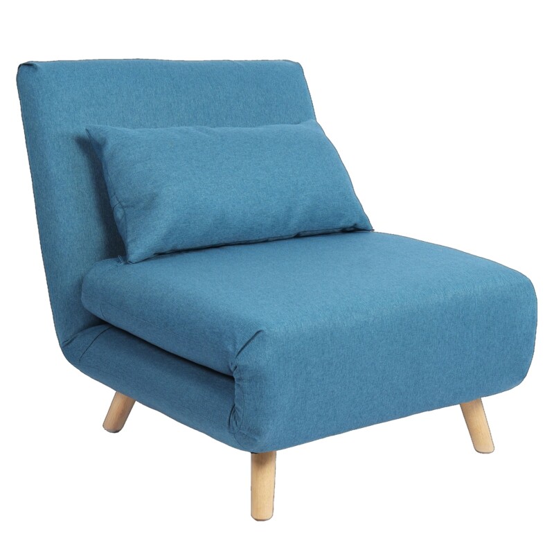 Πολυθρόνα Κρεβάτι ArteLibre VERA Μπλε Ύφασμα/Ξύλο 79x80x89cm Πολυθρόνα Κρεβάτι ArteLibre VERA Μπλε Ύφασμα/Ξύλο 79x80x89cm