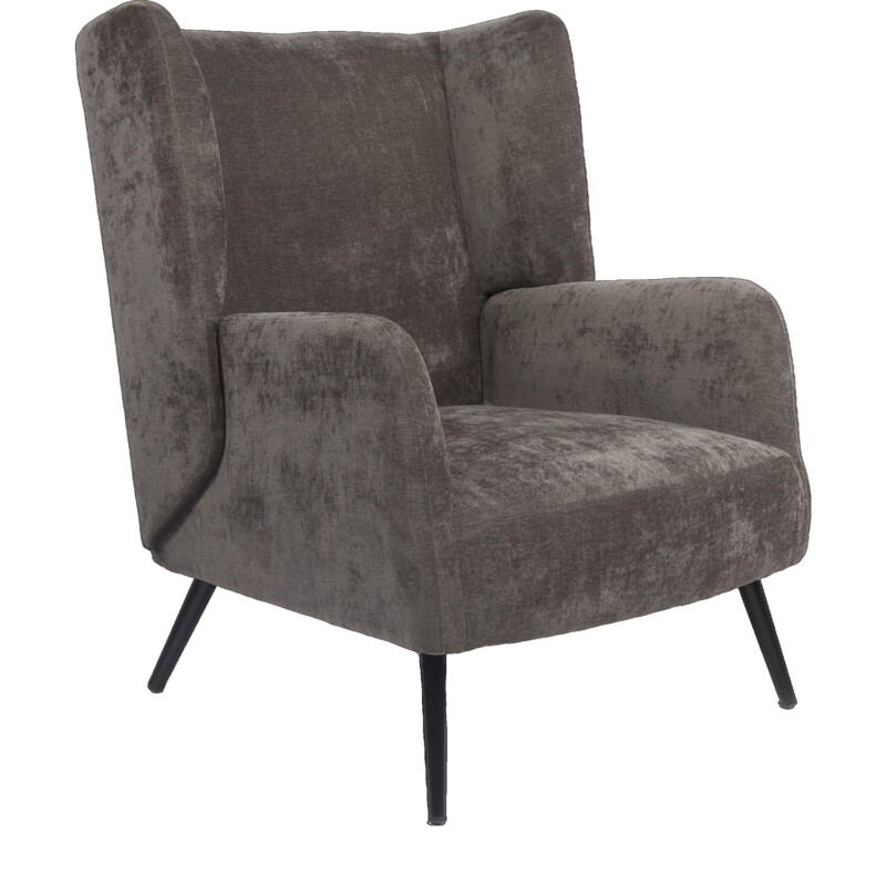 Πολυθρόνα ArteLibre NORA Γκρι Ύφασμα/Μέταλλο 100x80x89cm