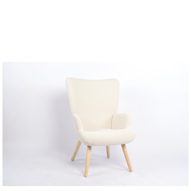 Πολυθρόνα ArteLibre LIRA Κρεμ Ύφασμα Κοτλέ/Ξύλο 94.5x64x70.5cm Πολυθρόνα ArteLibre LIRA Κρεμ Ύφασμα Κοτλέ/Ξύλο 94.5x64x70.5cm