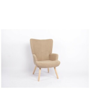 Πολυθρόνα ArteLibre LIRA Μπεζ Ύφασμα Κοτλέ/Ξύλο 94.5x64x70.5cm