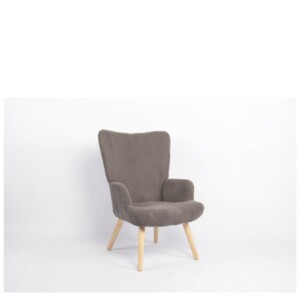 Πολυθρόνα ArteLibre LIRA Γκρι Ύφασμα Κοτλέ/Ξύλο 94.5x64x70.5cm