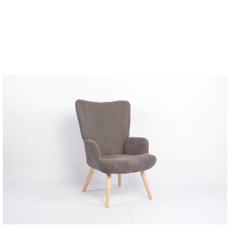 Πολυθρόνα ArteLibre LIRA Γκρι Ύφασμα Κοτλέ/Ξύλο 94.5x64x70.5cm Πολυθρόνα ArteLibre LIRA Γκρι Ύφασμα Κοτλέ/Ξύλο 94.5x64x70.5cm