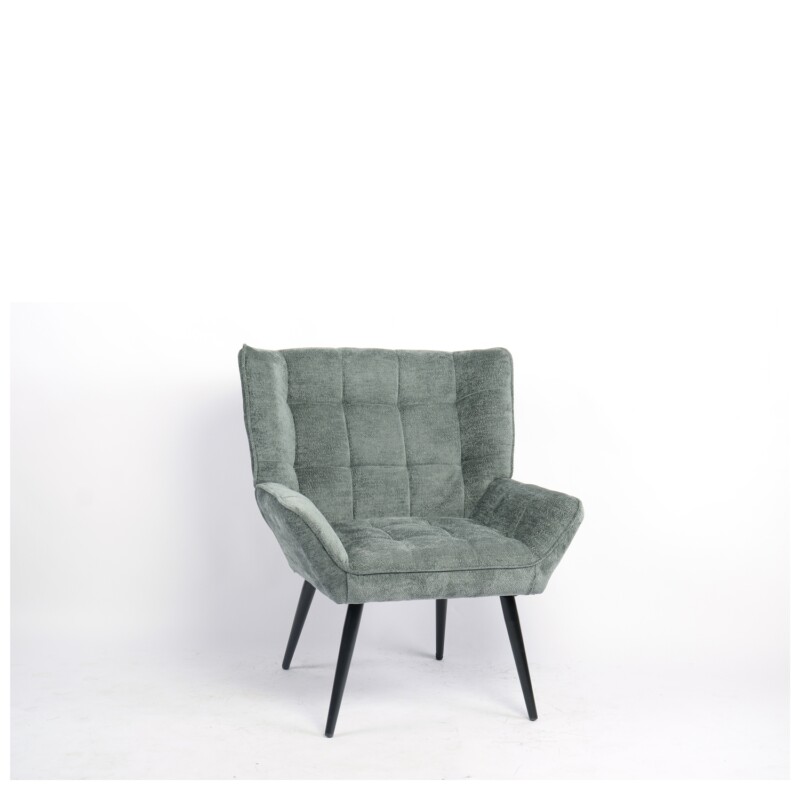 Πολυθρόνα ArteLibre TIVA Πράσινο Ύφασμα Σενίλ/Μέταλλο 84x78x77cm