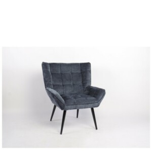 Πολυθρόνα ArteLibre TIVA Μπλε Ύφασμα Σενίλ/Μέταλλο 84x78x77cm