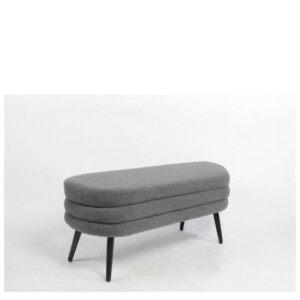 Παγκάκι Ottoman ArteLibre TONDO Γκρι Ύφασμα Teddy/Μέταλλο 42x112x44cm