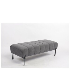 Παγκάκι Ottoman ArteLibre KUBO Γκρι Ύφασμα Teddy/Μέταλλο 40x116.5x50cm