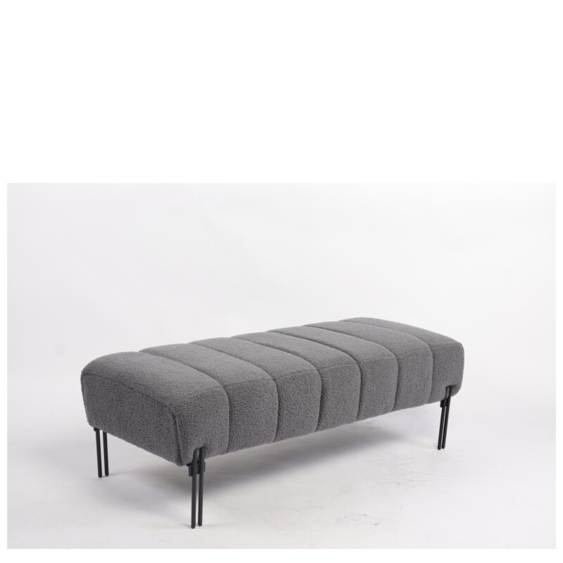 Παγκάκι Ottoman ArteLibre KUBO Γκρι Ύφασμα Teddy/Μέταλλο 40x116.5x50cm Παγκάκι Ottoman ArteLibre KUBO Γκρι Ύφασμα Teddy/Μέταλλο 40x116.5x50cm