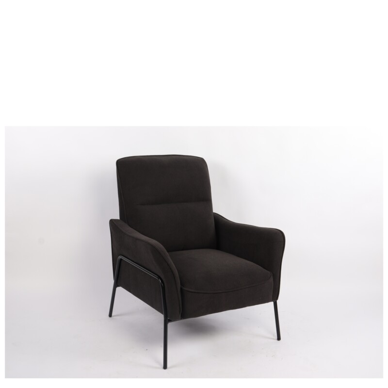 Πολυθρόνα ArteLibre ELAN Μαύρο Ύφασμα Κοτλέ/Μέταλλο 94x77x82cm Πολυθρόνα ArteLibre ELAN Μαύρο Ύφασμα Κοτλέ/Μέταλλο 94x77x82cm