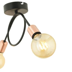 Φωτιστικό Κρεμαστό ArteLibre ZEYR Δίφωτο Μαύρο/Μπρονζέ Μέταλλο 45x30cm - Image 2