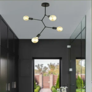 Φωτιστικό Κρεμαστό ArteLibre DAR Πολύφωτο Μαύρο Μέταλλο 50x40cm - Image 3