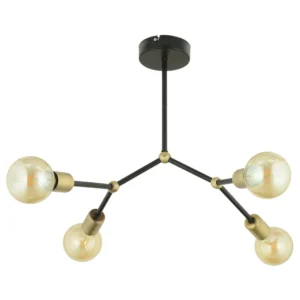 Φωτιστικό Κρεμαστό ArteLibre HUG Πολύφωτο Μαύρο Μέταλλο 58x42cm - Image 2