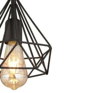 Φωτιστικό Κρεμαστό ArteLibre BIE Μαύρο Μέταλλο 14x80cm - Image 3