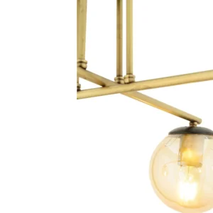 Φωτιστικό Κρεμαστό ArteLibre MAL Πολύφωτο Αντικέ/Μελί Μέταλλο/Γυαλί 65x36cm - Image 2