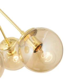 Φωτιστικό Κρεμαστό ArteLibre MEY Πολύφωτο Χρυσό/Μελί Μέταλλο/Γυαλί 59x64cm - Image 3